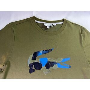 Lacoste Sport Men's Green Camo Crocodile Logo T Shirt‎ US M